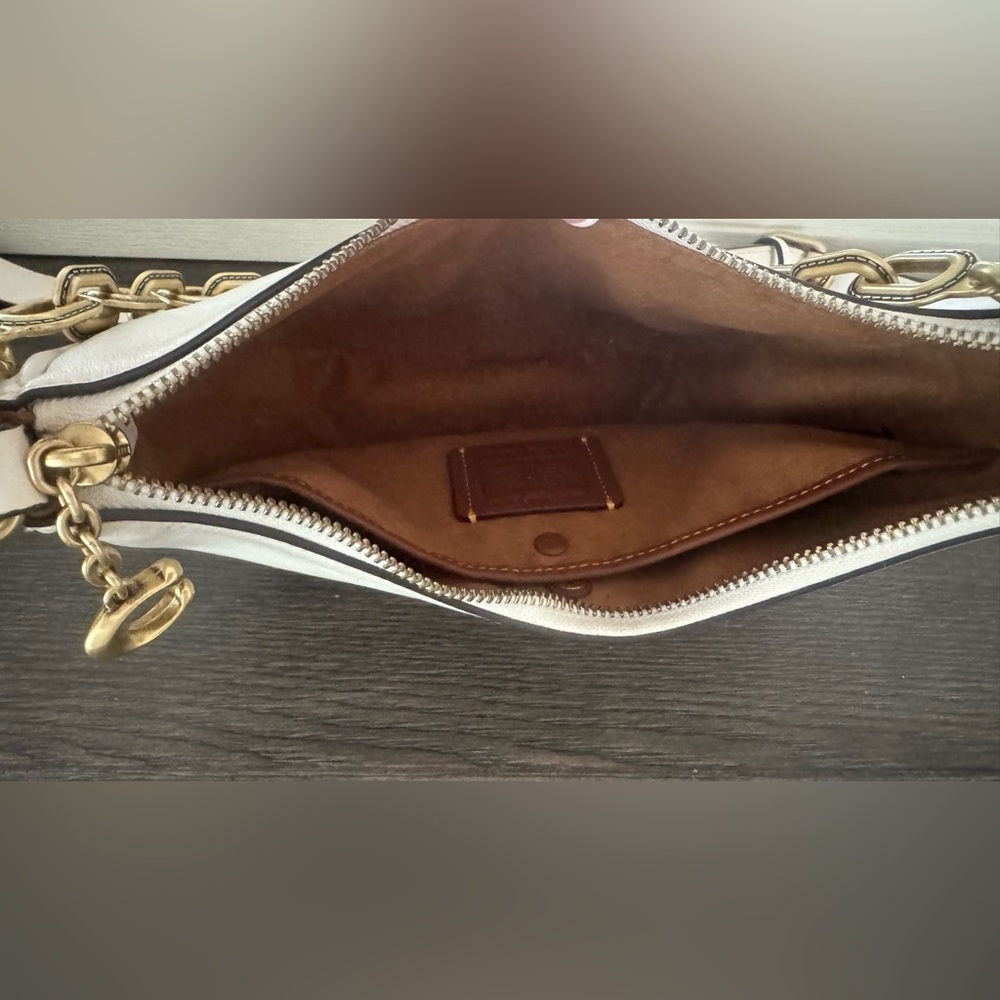Coach Cream Crescent Shoulder Bag with Gold Hardware and Adjustable Strap - Picture 6 of 12